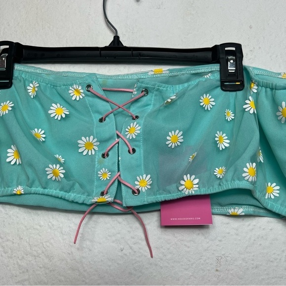 House of Aris Daisy Floral Lace-Up Tube Top - Picture 2 of 6